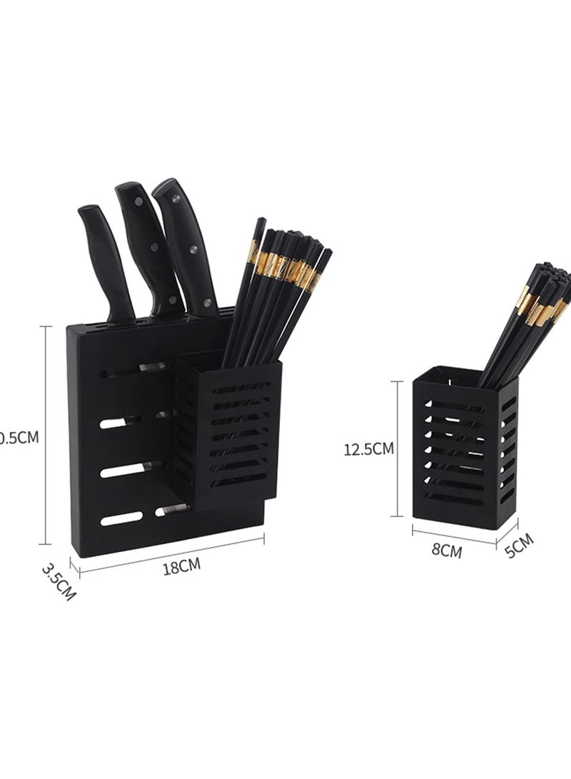 GGOOT Knife Holder Multi-Funtional Wall Mount Knife Block Chopsticks Organizer Set for Kitchen Storage - Image 4