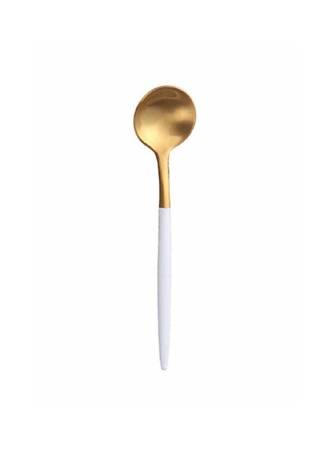 NIBEMINENT 4-Piece Cutlery Set Gold/White - Image 2
