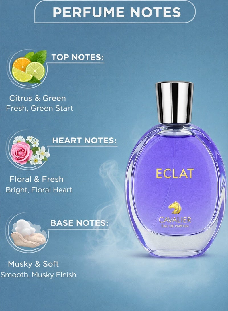 كافاليير بيرفيوم عطر نسائي فاخر كافاليير إيكلا أو دو بارفان 100 مل | عطر نسائي يدوم طويلاً برائحة أنيقة وخضراء ومسكية مع لمسة زهرية منعشة - Image 2