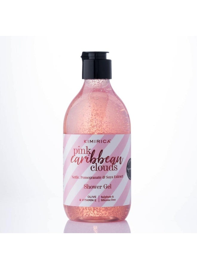 KIMIRICA Pink Caribbean Clouds Sulphate Free Shower Gel with the goodness of Red Apple & Calabrian Bergamot | 100% Vegan, Silicone Free Bodywash for all-skin types, 300ml - Image 1
