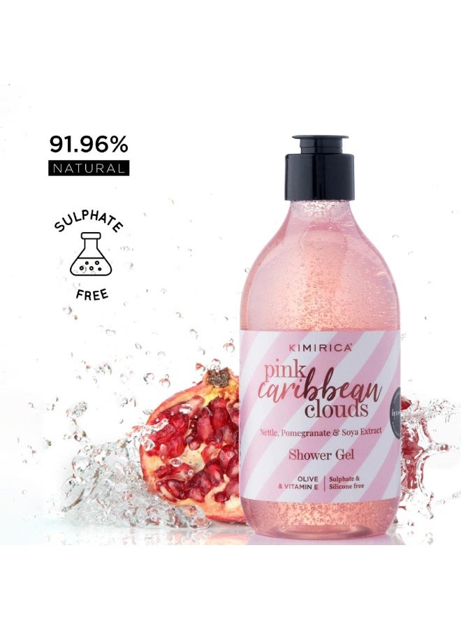 KIMIRICA Pink Caribbean Clouds Sulphate Free Shower Gel with the goodness of Red Apple & Calabrian Bergamot | 100% Vegan, Silicone Free Bodywash for all-skin types, 300ml - Image 5