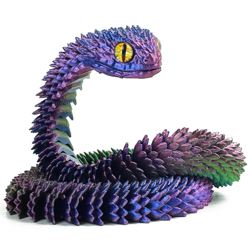 UXBSTM 24in 3D Printed Snake Toys Flexible 3D Printed Animal Fidget ADHD Snake Toys Perfect Desk Pet for Animal Collectors Easter Basket Essentials Easter Basket Stuffers - Image 3