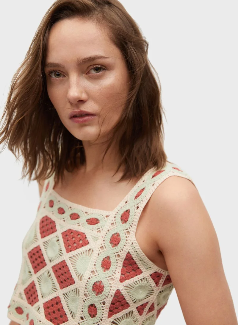 MANGO Knitted Cami Top
