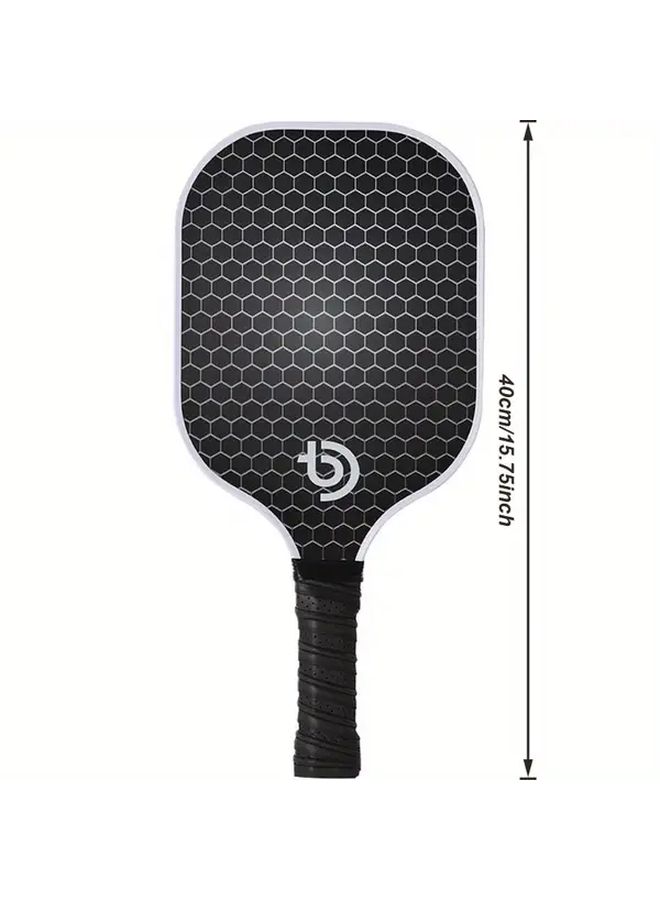 2 Pack Carbon Fiber Pickleball Paddles with Honeycomb Core Non Slip Grip 4 Balls Case Gray - Image 3