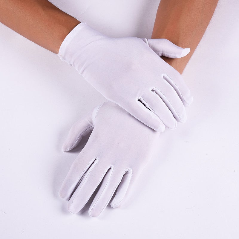 Summer Stretch White Gloves for Men White 