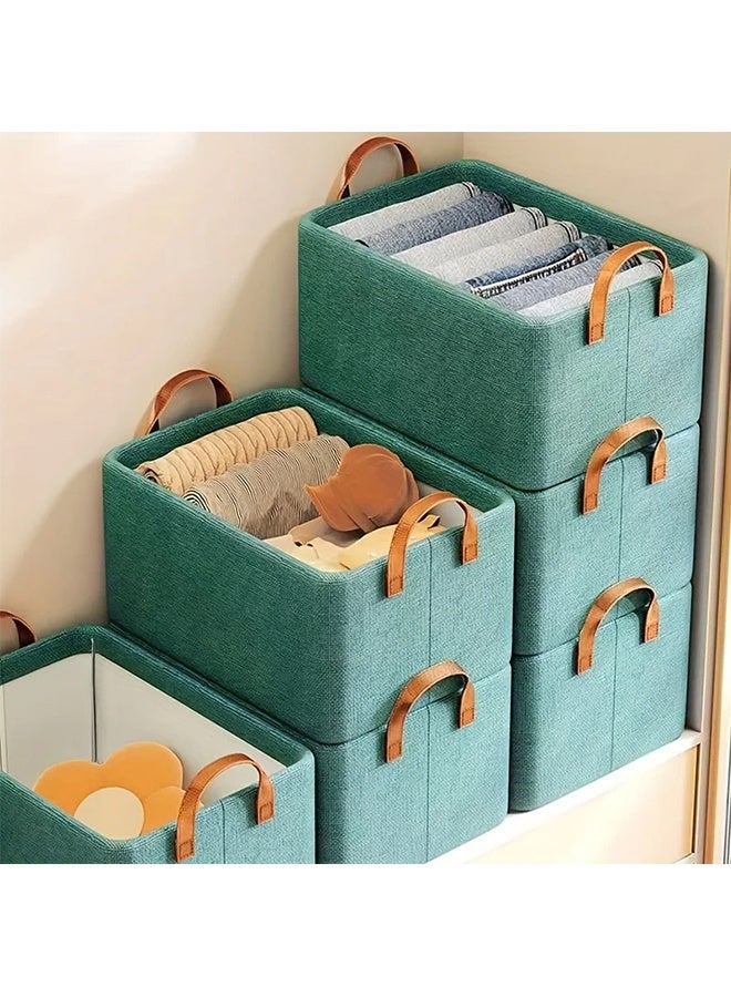 رولستيمي صندوق تخزين قابل للطي سعة كبيرة سلة تخزين الملابس والسراويل ، أخضر - Image 5