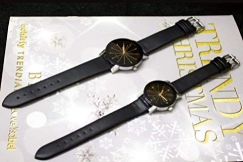 Acnos® Premium Black Dial Black Case Leather Analog Couple Watch Combo for Men and Women Pack of - 2 - Image 2