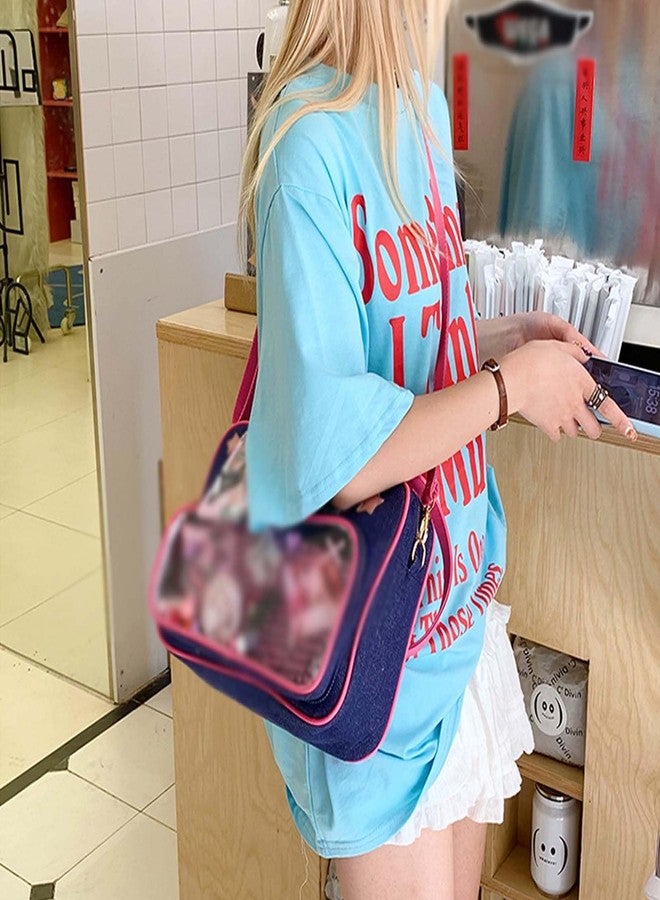 حقيبة كتف من KeAiDMon itabag بنقشة النجوم، حقيبة كروسبودي لعرض الشارات، لون أزرق داكن - Image 3