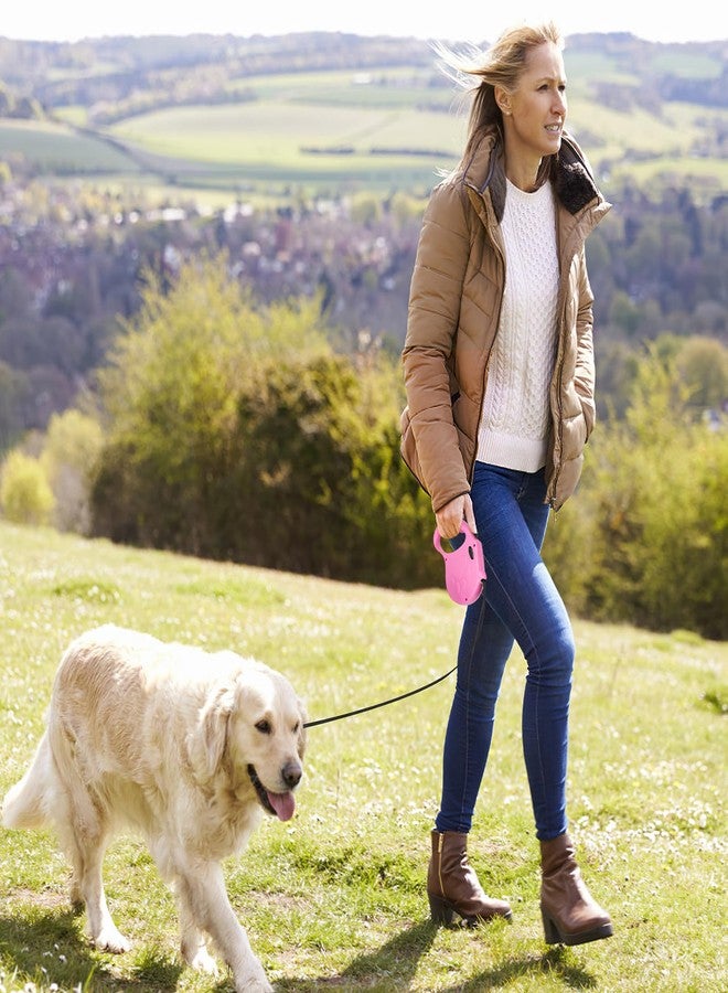 Yanwela Retractable Dog Leash, 16ft Dog Walking Leash for Small Dogs up to 77lbs, Non-Slip Handle - Pink - Image 5