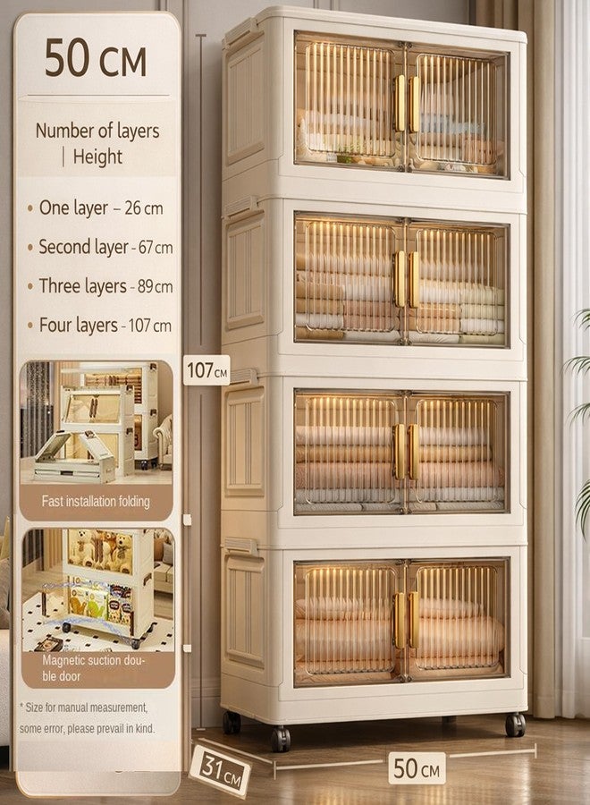 REXERA 𝟒 𝐋𝐀𝐘𝐄𝐑 Plastic Wardrobe for Clothes > Versatile Plastic Cupboard for Storage Organizer & Organisers Storage Box for Ideal for Neat and Tidy Storage Solutions Almirah for Clothes - White - Image 2