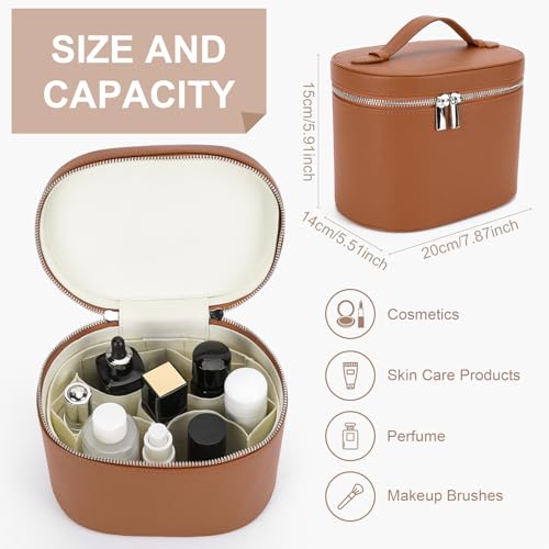 YFGBCX Makeup Bag Vanity Case with Removable Divider Travel Toiletry Bag Portable Cosmetic Bag Makeup Organizer Case - Image 3