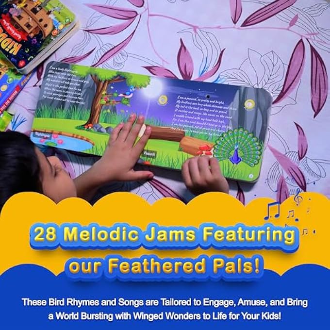PACK OF 2 WILD ANIMALS NURSERY RHYMES AND CHIRPING IN THE SKY BIRDS RHYMES SOUND BOOK FOR 1+ YEAR OLD|INTERACTIVE TOUCH N PLAY SOUND BOOK|LEARNING & EDUCATION FOR 1-3 YEARS OLD - Image 4