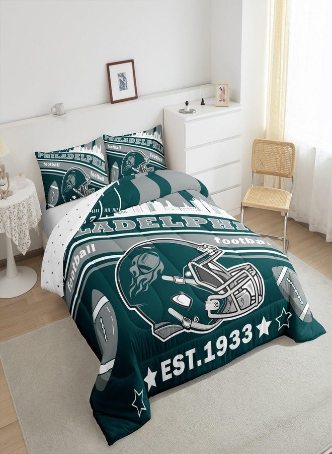Feelyou Football Bedding Set Twin Size Boys Girls Rugby Sports Comforter Set Women Men Football City Duvet Quilt Bedroom Decor - Image 3