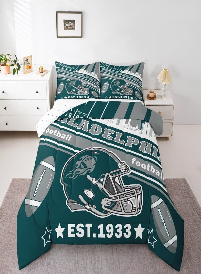 Feelyou Football Bedding Set Twin Size Boys Girls Rugby Sports Comforter Set Women Men Football City Duvet Quilt Bedroom Decor - Image 1