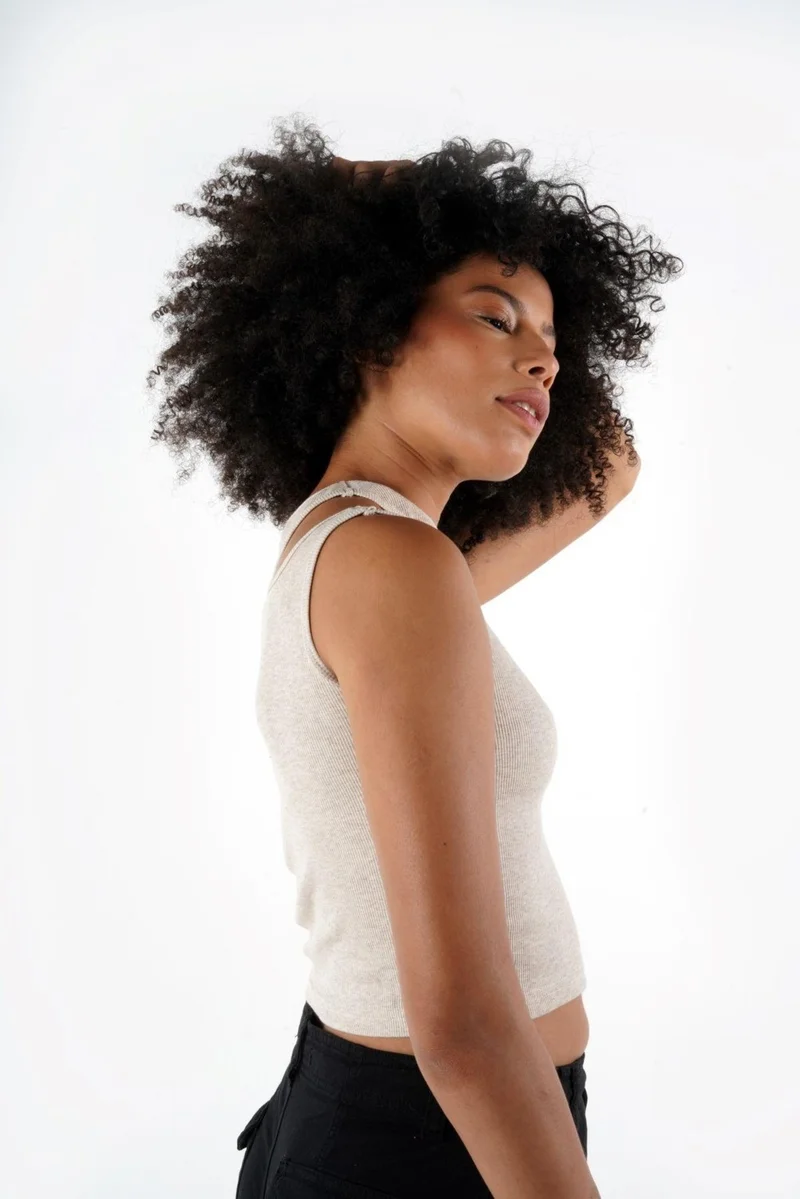 Alexander Gardi Crop Tank Top with Neck Detail (B24-0091)