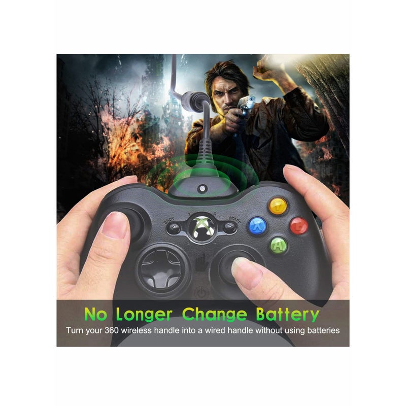 SOLARAE Wireless Charging, 6Ft Charging Cable for Xbox 360 Wireless Controller USB Charging Cable Compatible Fit for Microsoft Xbox 360 Slim Wireless Game Controllers Wireless Handle Charging Cable (2Pack) - Image 4