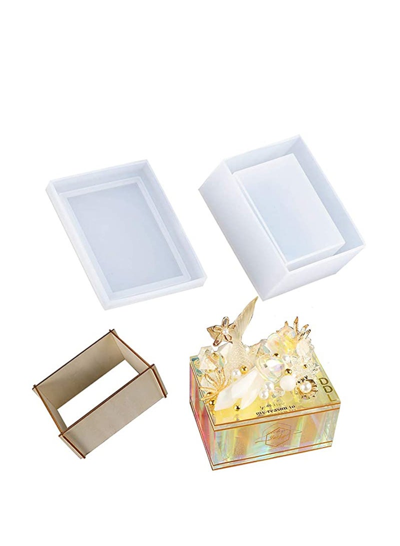 SOLARAE Tissue Box, Resin Silicone Mold, Jewelry Storage Epoxy Napkin Holder Mold for DIY Craft, Gift Box Casting Molds Home Decoration Gift Box Craft Supplies Making Home Decoration Gift - Image 1