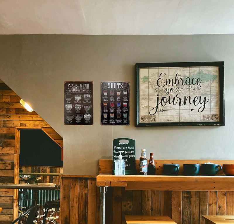 ERLOOD Coffee Menu Know Your Coffee Tin Sign Wall Retro Metal Bar Pub Poster Metal 12 X 8 - Image 2