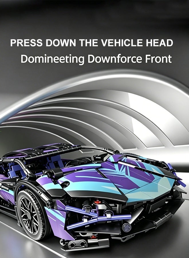 Lamborghini Cyberpunk Model Car Building Set with Lights, 800 Pieces - Image 3