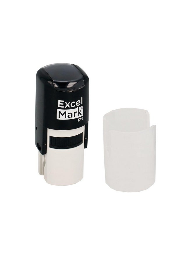 ExcelMark - Smiley Face Excelmark Selfinking Round Teacher Stamp Purple Ink - Image 1
