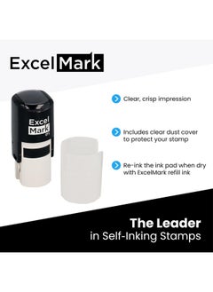 ExcelMark Smiley Face Excelmark Selfinking Round Teacher Stamp Purple Ink  - Image 2