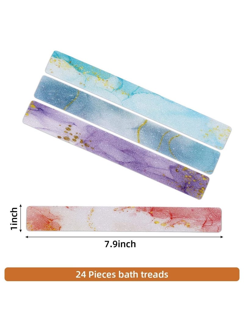 SYOSI Anti Slip Colorful Shower Strips 24 PCS Bathtub Adhesive Decals for Bath Tub Stairs Ladders - Image 3