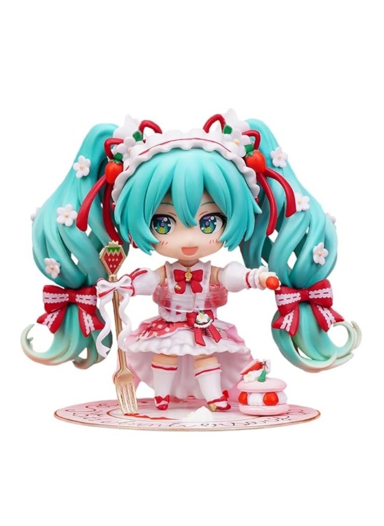 general Hatsune Miku doll model desktop ornament strawberry cake Hatsune 1939 swappable face model toy decoration collection gifts - Image 1