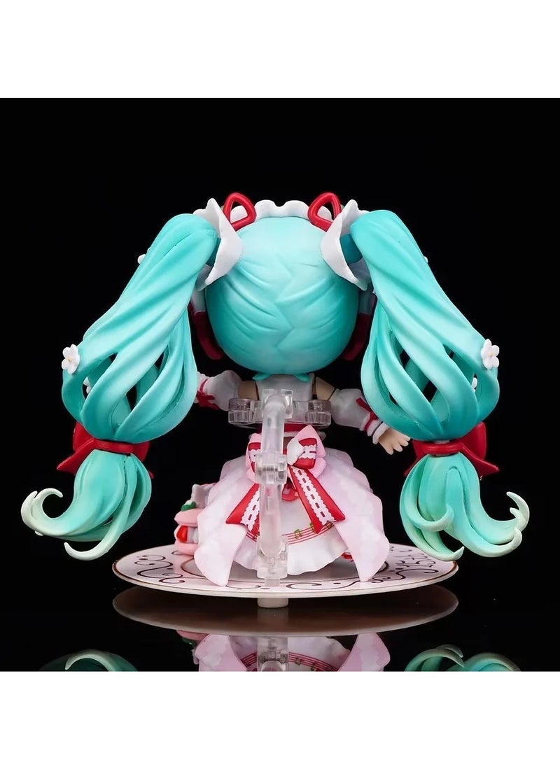 general Hatsune Miku doll model desktop ornament strawberry cake Hatsune 1939 swappable face model toy decoration collection gifts - Image 4