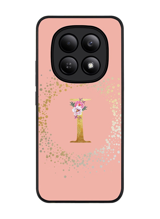 For Xiaomi Redmi Note 15 4G Case,Slim fit Camera Protection, Shockproof Thin Phone cover  - Custom Monogram Floral - I  (Rose Pink )