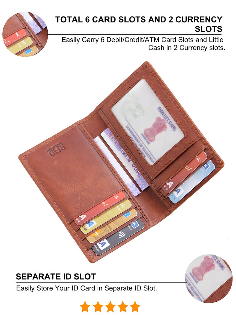 Husk N Hoof RFID Protected Leather Credit Card Holder Wallet for Man Women | Card Holder for Men Woman | Brown - Image 3