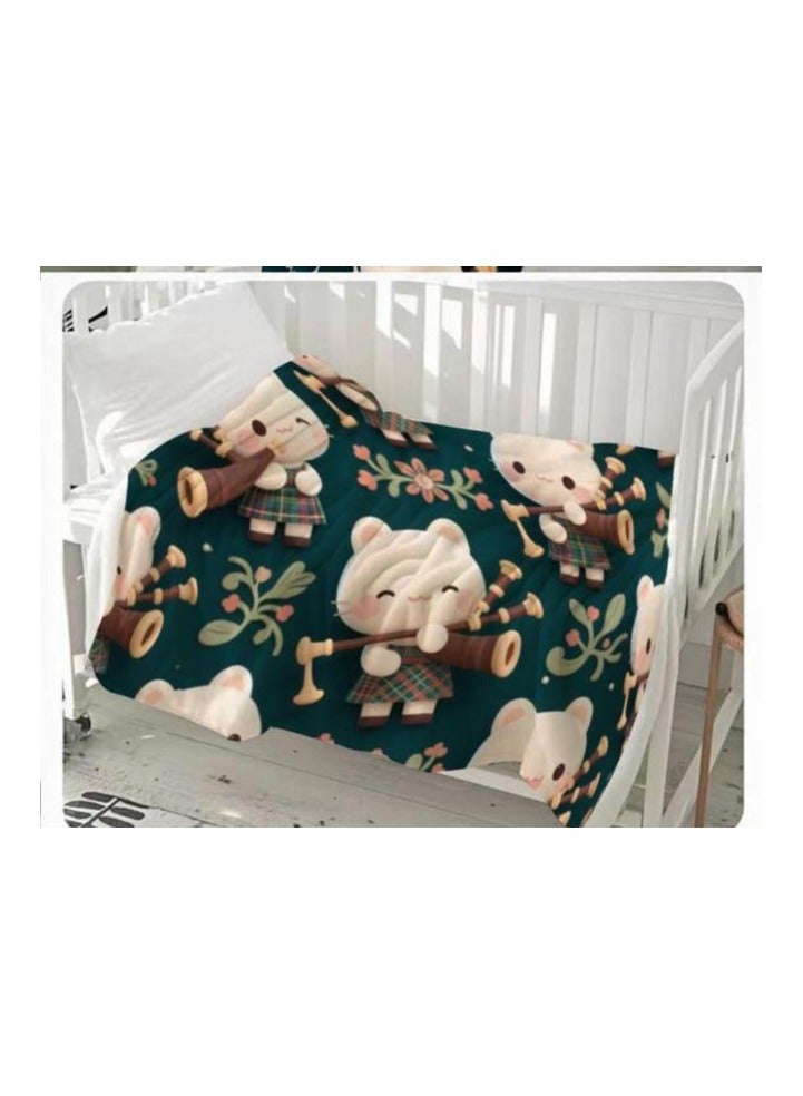 عام بطانية رقيقة من الفانيلا الكرتونية للأطفال أو الطلاب (دافئة ومريحة ومناسبة للنوم والألعاب) 100 سم * 150 سم - 904 - Image 1