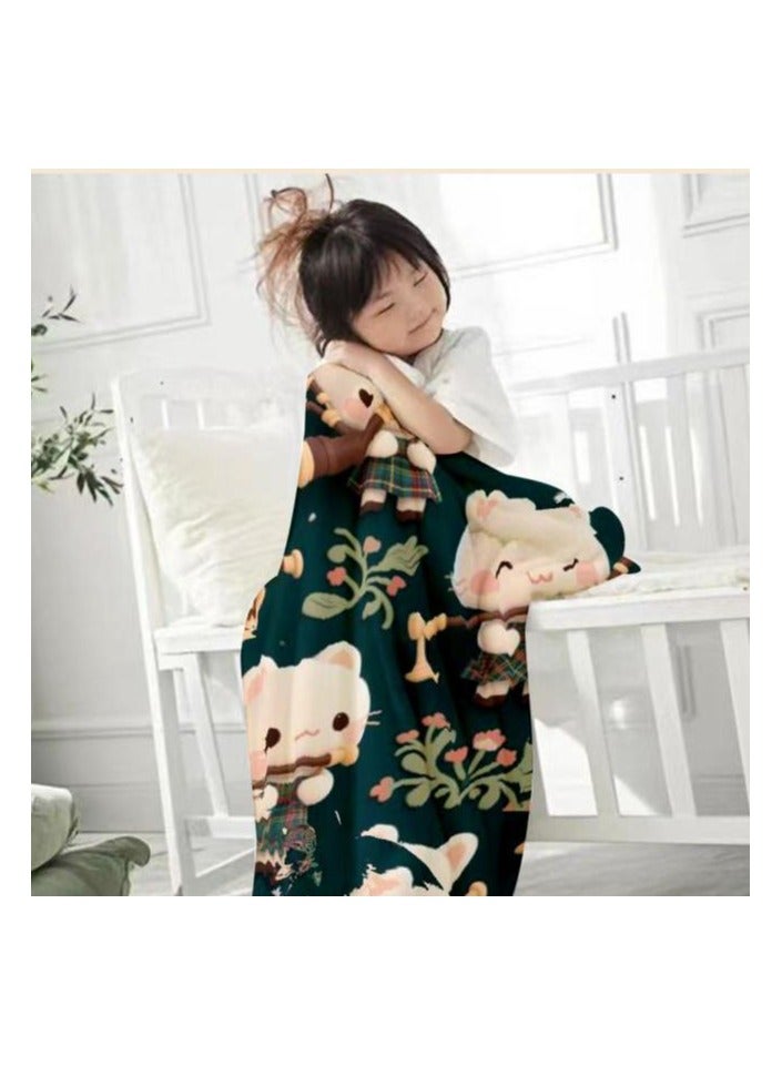 عام بطانية رقيقة من الفانيلا الكرتونية للأطفال أو الطلاب (دافئة ومريحة ومناسبة للنوم والألعاب) 100 سم * 150 سم - 904 - Image 3