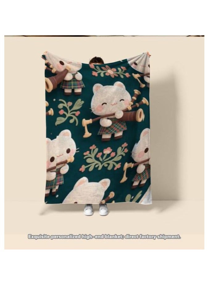 عام بطانية رقيقة من الفانيلا الكرتونية للأطفال أو الطلاب (دافئة ومريحة ومناسبة للنوم والألعاب) 100 سم * 150 سم - 904 - Image 4