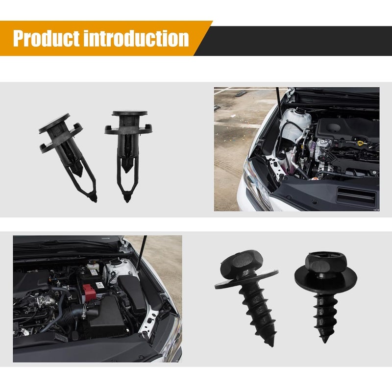 Vrasly 120Pcs Bumper Screw Bolt, 4 in 1 Body Bumper Rivet Fender Clips OEM 90159-60498 with 52161-16010 Fender Liner Clips Compatible with Toyota Lexus Wheel Well Liner Retainers 90189-06065 90467-07201 All-item matching trendy build - Image 5