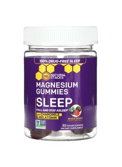 Natural Stacks Natural Stacks, Magnesium Gummies, Sleep, Mixed Berry, 30 Vegan Gummies  - Image 1