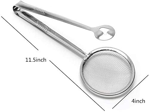 Qwid Oil Frying Stainless Steel Mesh Kitchen Tool 2in1 Fry Tool Filter Spoon Snack Strainer with Clip Pack of 1 - Image 4