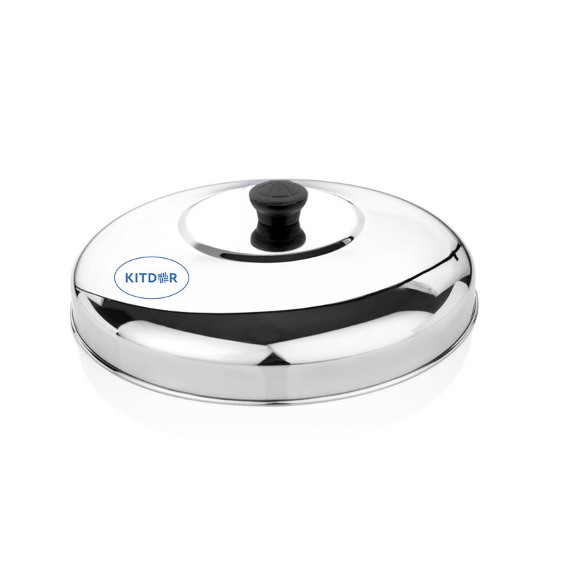 Kitdor Glossy Steel Lid for tawa | Melt-Free with a Good Grip for Dosa lid also for Kadai and Other Utensils | Round, Rust Resistant Steel (Dome Lid, Regular) - Image 4
