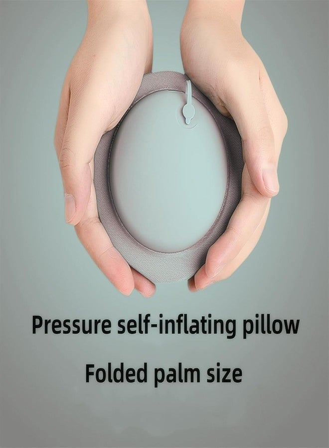 TONSYL Inflatable Travel Pillow for Neck Support - Push-Button Built-in Pump Neck Rest - Soft Flocked U-Shaped Air Cushion for Airplane, Car, Office - Portable, Compact & Adjustable Travel Gear - Image 3