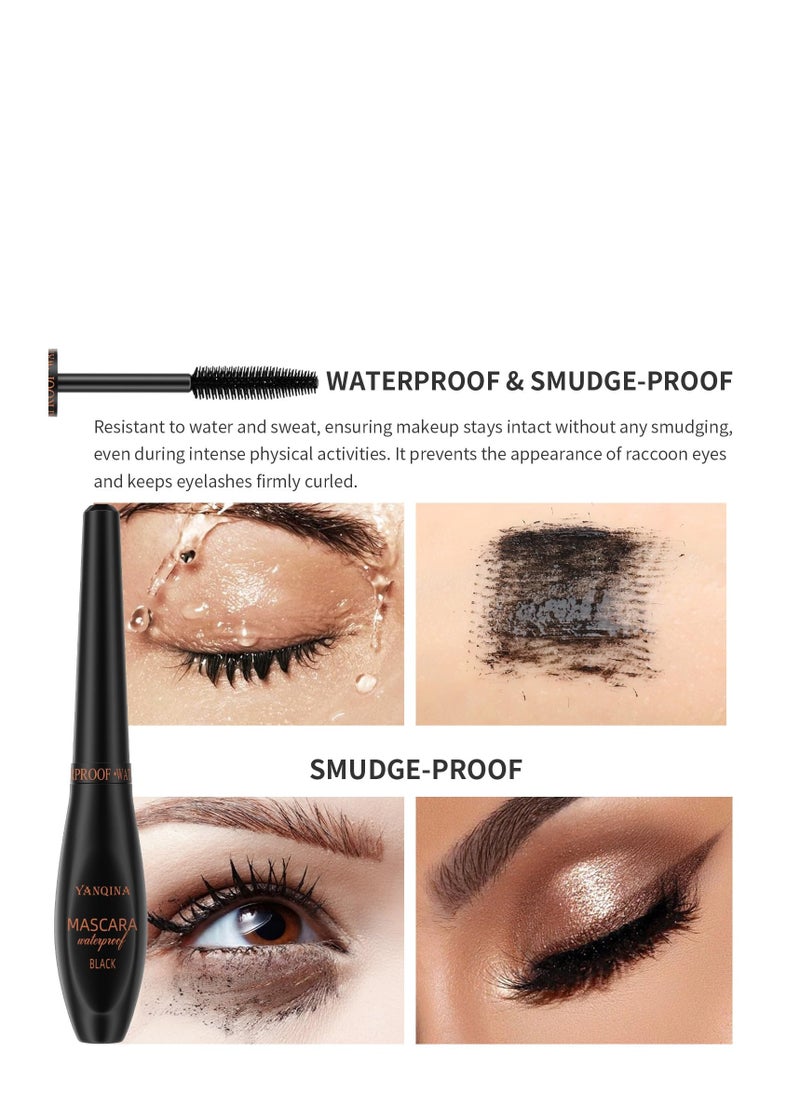 SYOSI - 4D Silk Fiber Lash Mascara Liquid Lash Extensions Volumizing and Lengthening False Eyelashes Effect Mascara Black Volume and Length Natural for up to 10x More Volume Waterproof & Smudge-Proof 24H Wear - Image 1