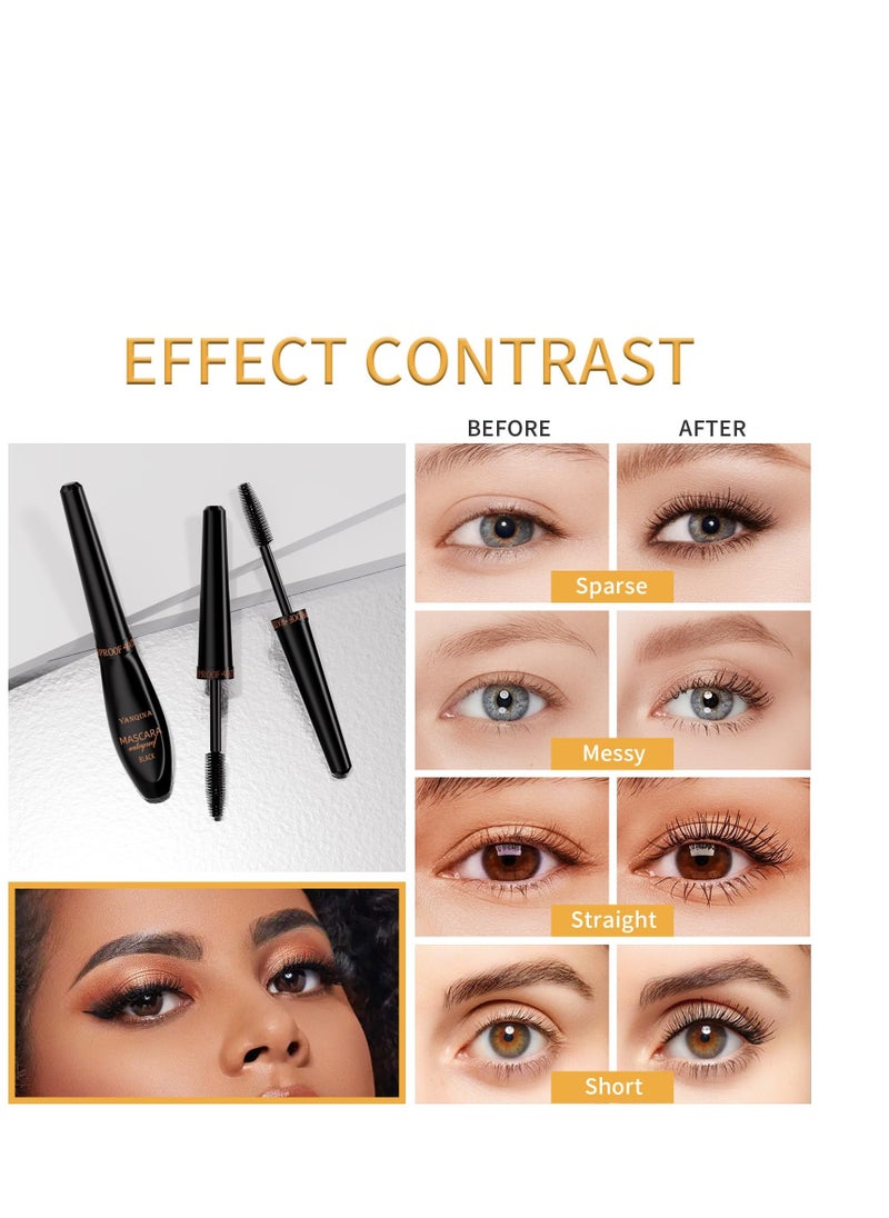 SYOSI - 4D Silk Fiber Lash Mascara Liquid Lash Extensions Volumizing and Lengthening False Eyelashes Effect Mascara Black Volume and Length Natural for up to 10x More Volume Waterproof & Smudge-Proof 24H Wear - Image 1