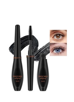 4D Silk Fiber Lash Mascara Liquid Lash Extensions Volumizing and Lengthening False Eyelashes Effect Mascara Black Volume and Length Natural for up to 10x More Volume Waterproof & Smudge-Proof 24H Wear
