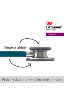 ليتمان 3M Littmann Classic III سماعة مراقبة 27 بوصة أنبوب أزرق كاريبي 5623  - Image 4