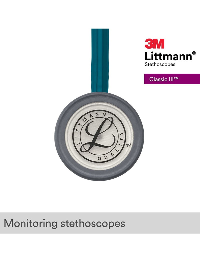 Littmann 3M Littmann Classic III Monitoring Stethoscope 27 inch Caribbean Blue  Tube 5623  - Image 3