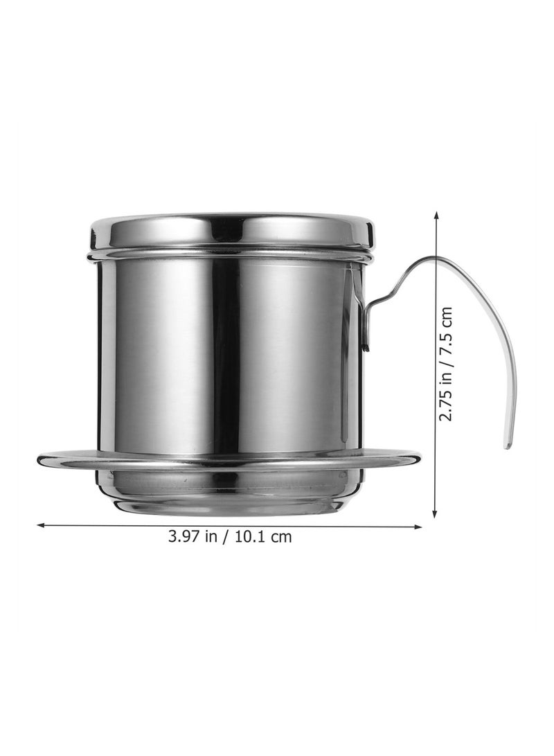 Excefore Vietnamese Coffee Filter Set, Pour Over Vietnamese Coffee Dripper, Stainless Steel Traditional Drip Coffee Reusable Filter Cup, Filter Paper Free Portable Coffee Maker for Office Home - Image 3