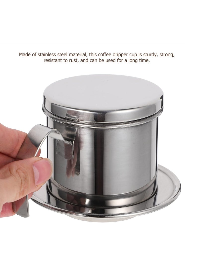 Excefore Vietnamese Coffee Filter Set, Pour Over Vietnamese Coffee Dripper, Stainless Steel Traditional Drip Coffee Reusable Filter Cup, Filter Paper Free Portable Coffee Maker for Office Home - Image 4