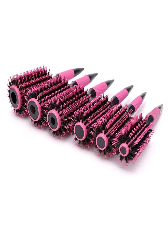 BeiHCain Thermal Round Barrel Boar Bristle Hair Brush Set for Women & Men - Professional Hair Styling for Blow Drying, Curling, Scalp Massage, Wet and Dry Use (Pink) - Image 2