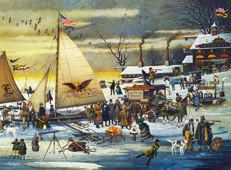 Buffalo Games - Charles Wysocki - Ice Riders on The Chesapeake Bay - 1000 Piece Jigsaw Puzzle for Adults Challenging Puzzle Perfect for Game Nights - Image 1