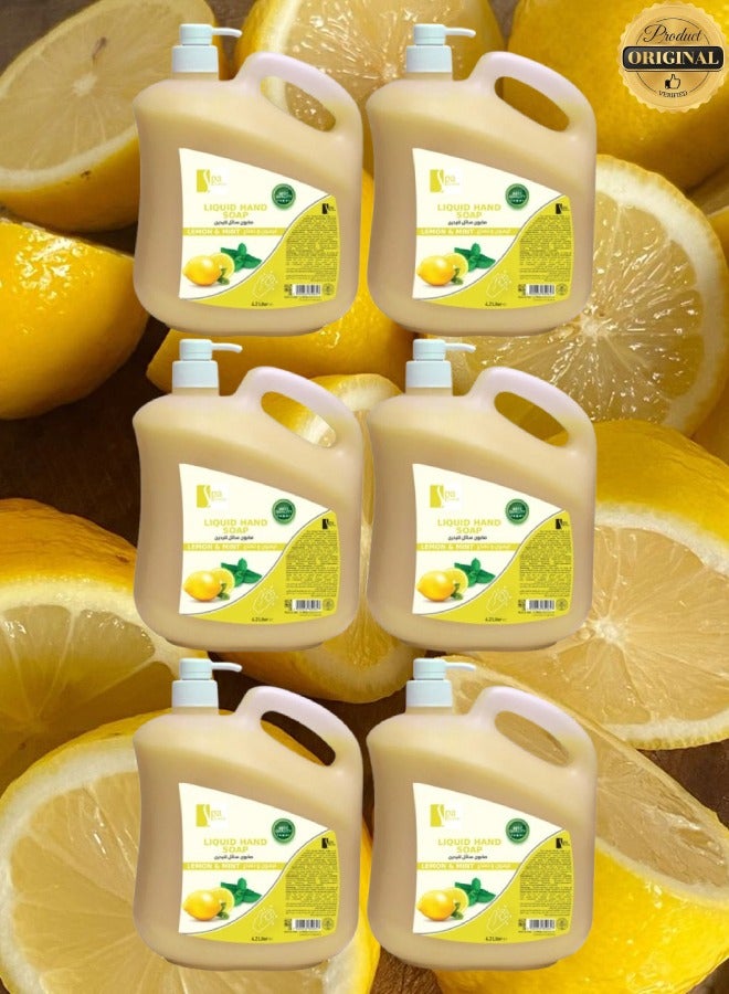Spa System 6 Pieces Liquid Hand Soap Lemon 4.2 Litre - Image 1