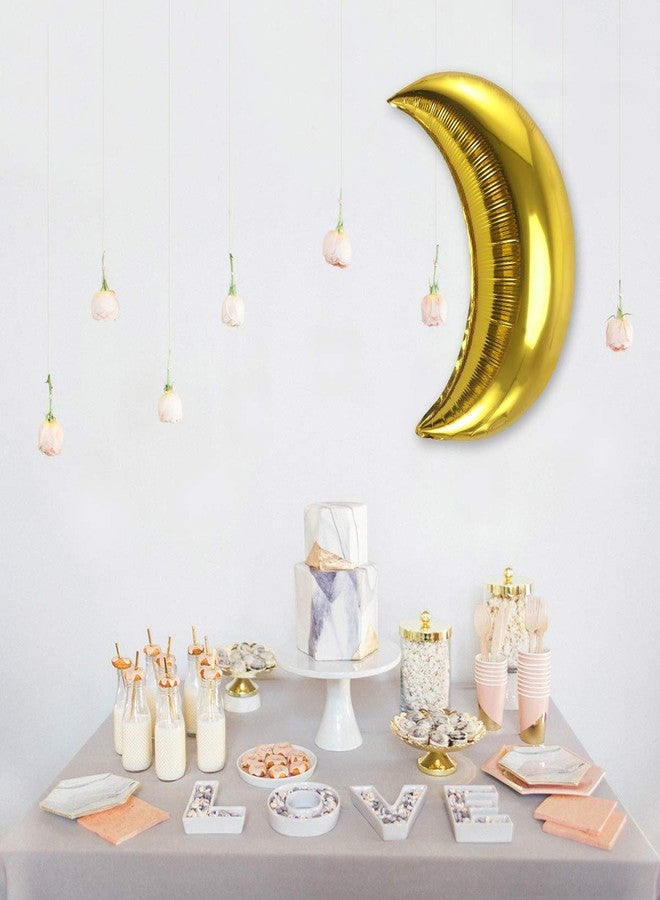 Lamantery 18 Inch Moon Foil Balloon Mylar Balloons for Baby Shower,Wedding,Party Decoration (12pcs,Gold) - Image 3