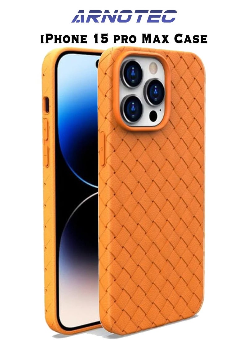 ARNOTEC - Suitable for iphone15 pro max all-inclusive BV design woven straight edge breathable and cooling mobile phone case soft case - Image 1